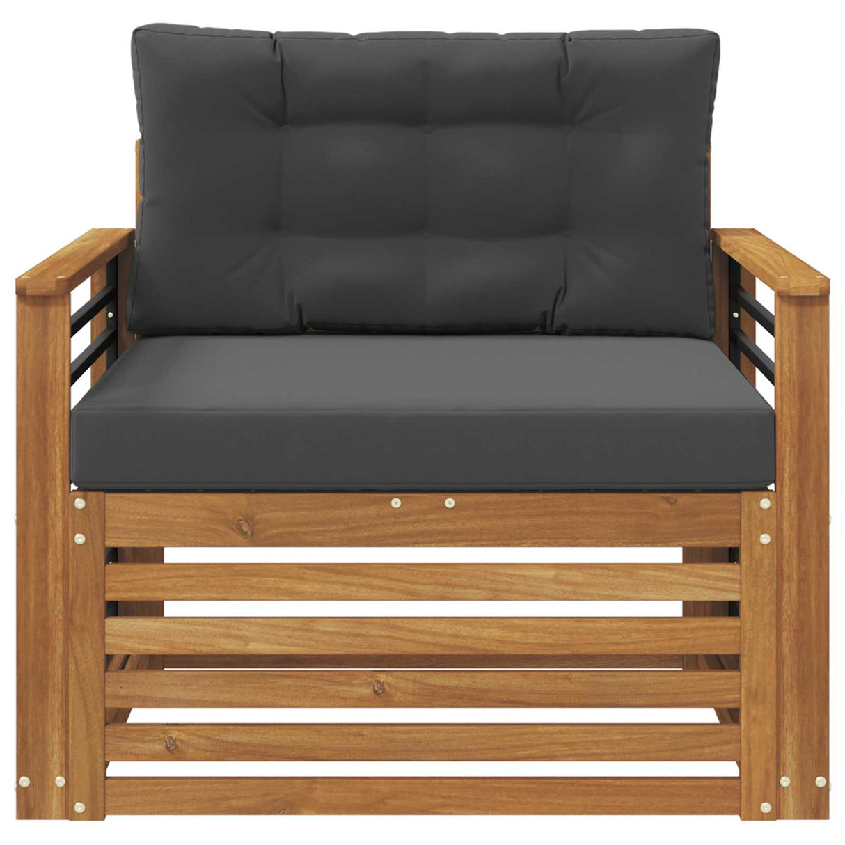 Outdoor Sofa Solid Acacia Wood and Polyester