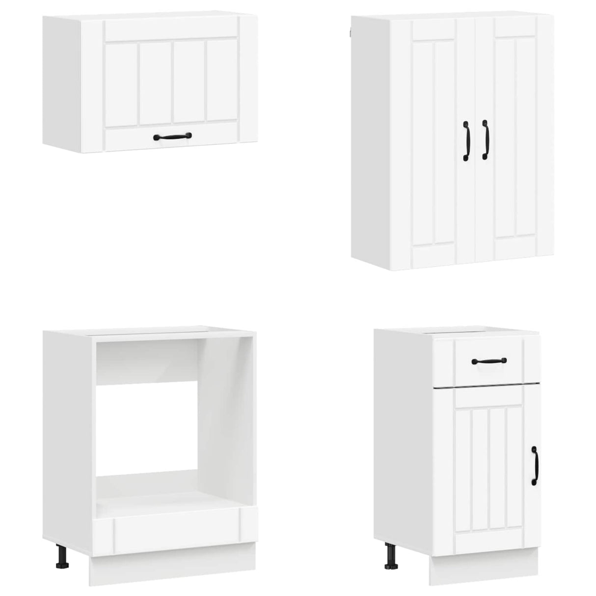 Kitchen Unit LUCCA 8 pcs White Engineered Wood