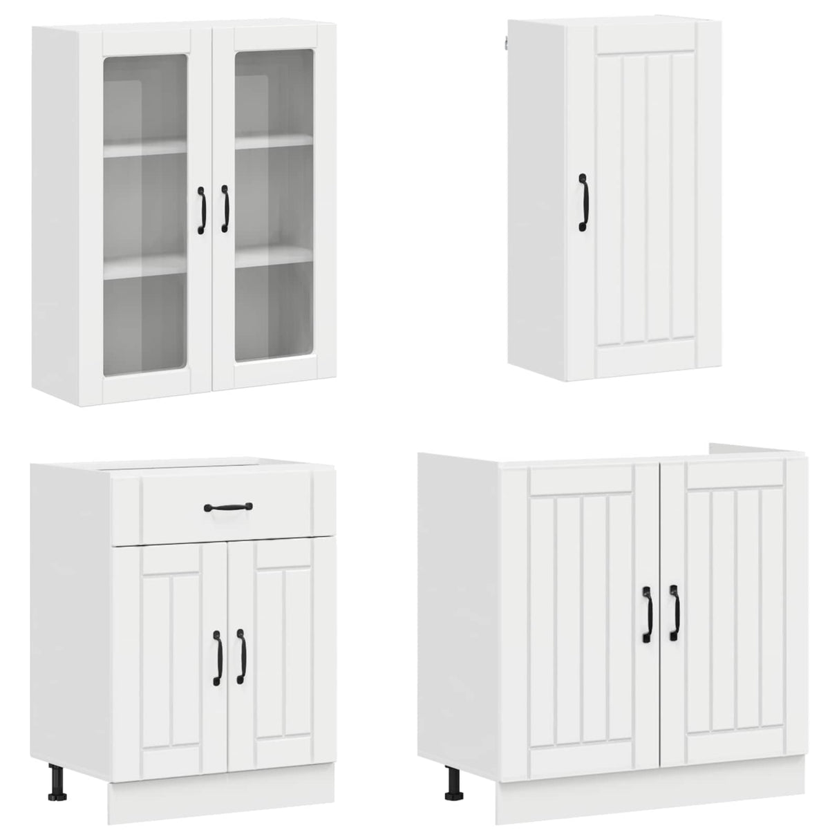 Kitchen Unit LUCCA 8 pcs High Gloss White Engineered Wood