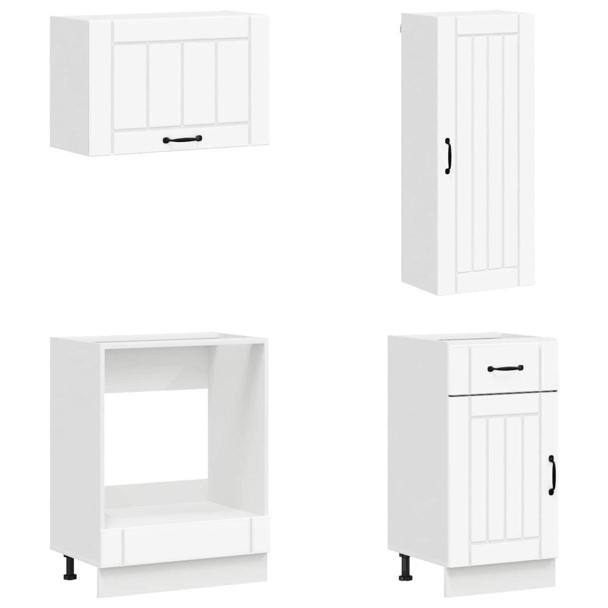 Cabinet Set with Drawer with Shelf 8 pcs White Engineered Wood