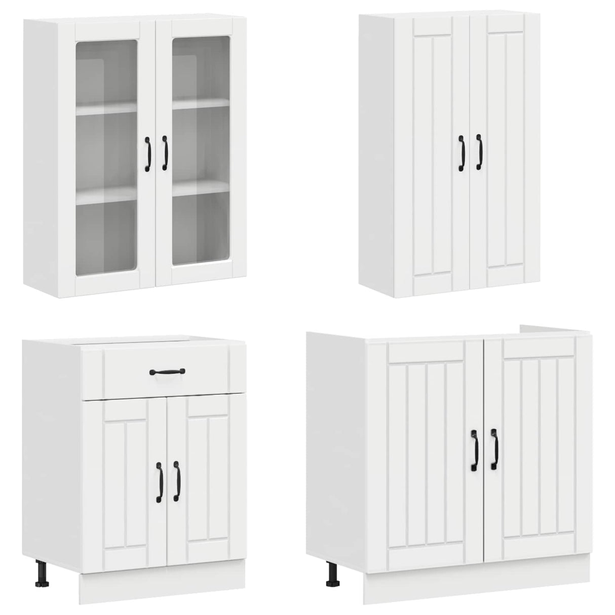 Kitchen Unit LUCCA 8 pcs High Gloss White Engineered Wood