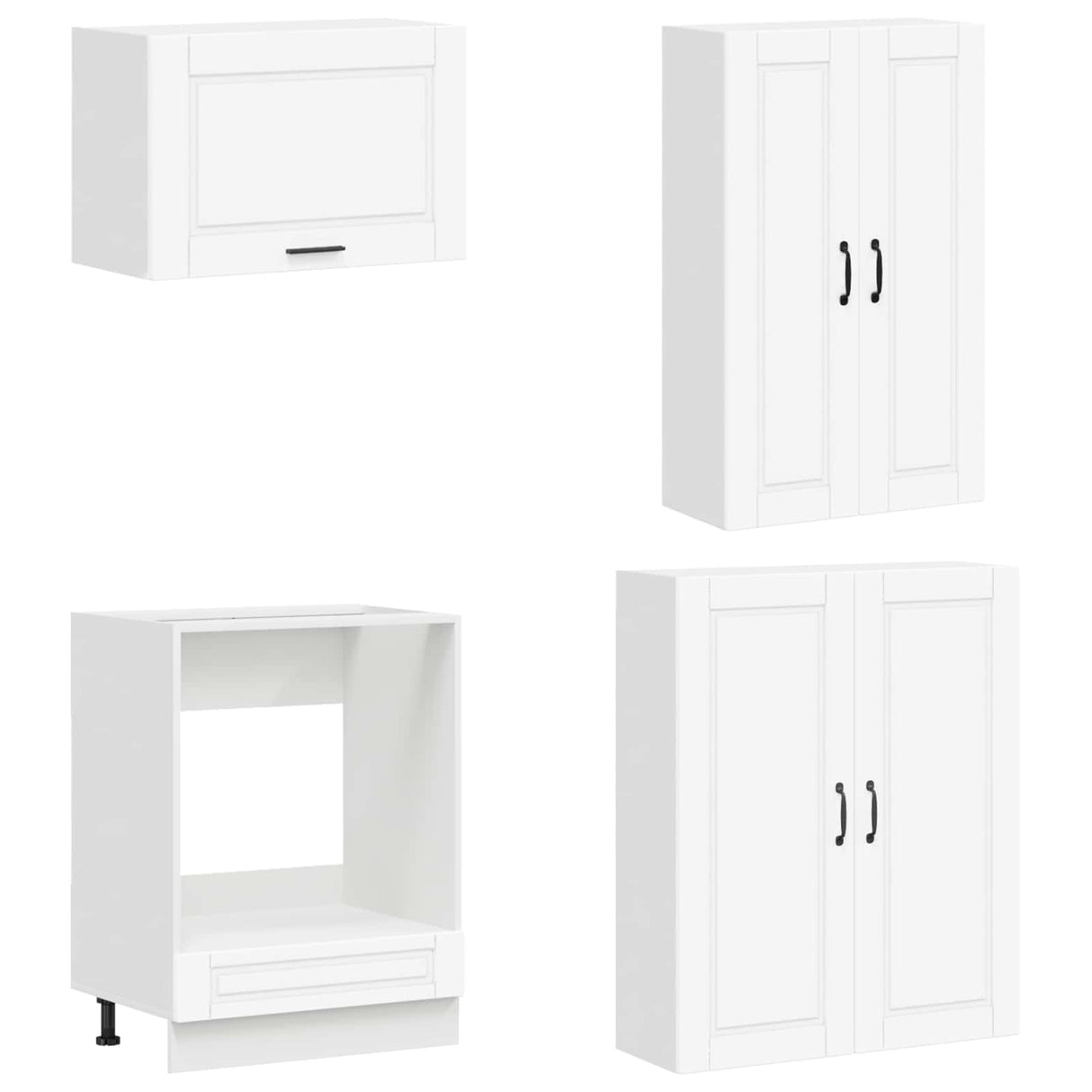 Cabinet Set with Drawer with Shelf 8 pcs White Engineered Wood