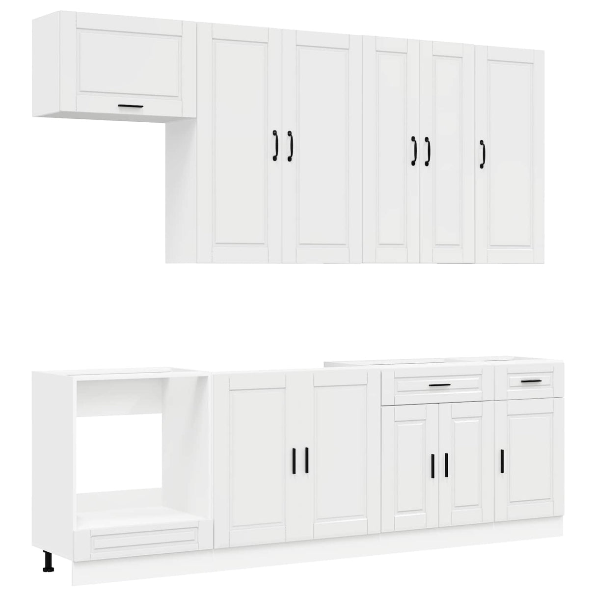 Kitchen Unit PORTO 8 pcs High Gloss White Engineered Wood