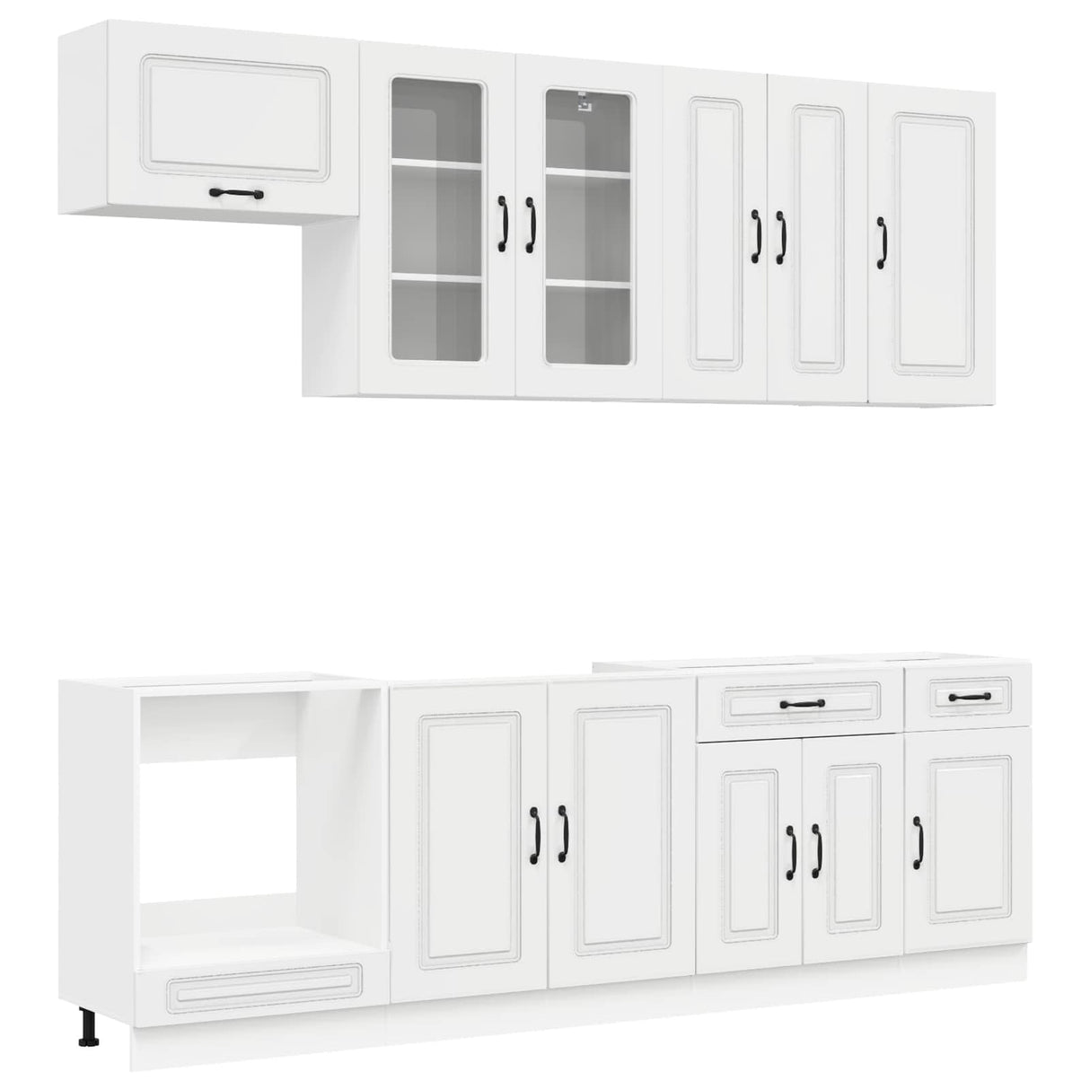 Kitchen Unit KALMAR 8 pcs High Gloss White Engineered Wood