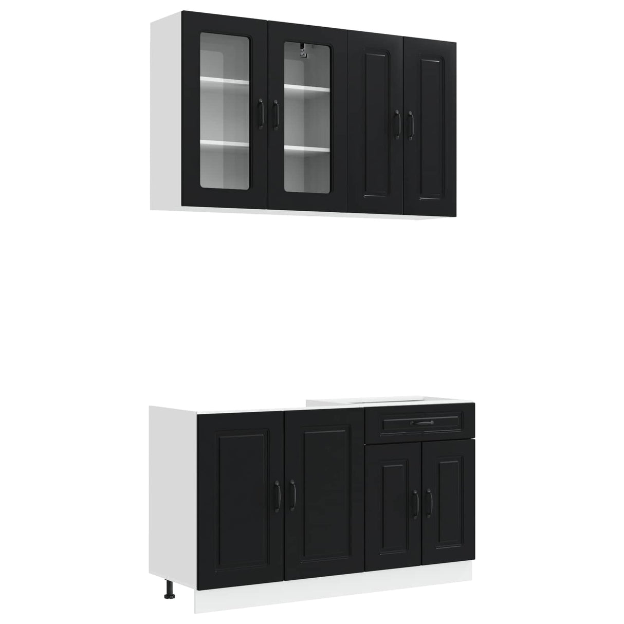 Kitchen Unit KALMAR 4 pcs Black Engineered Wood