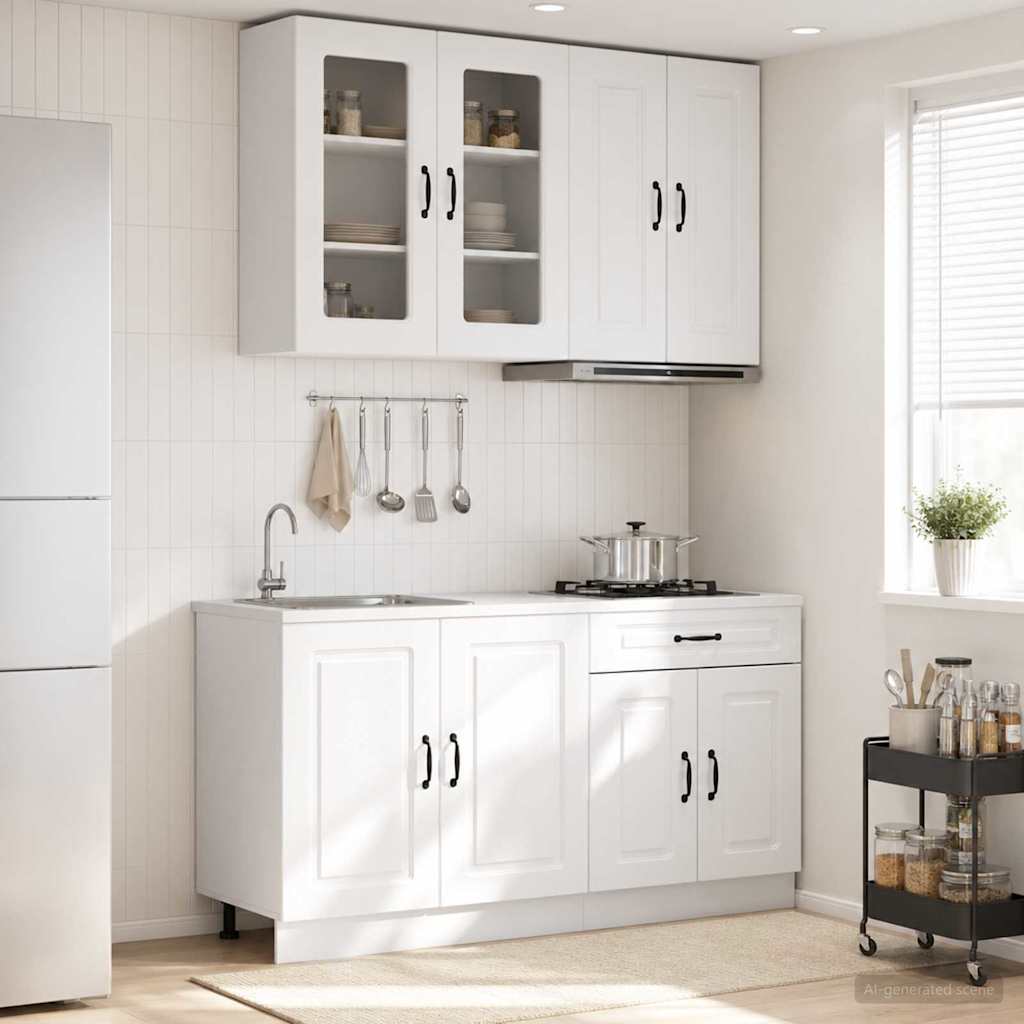Kitchen Unit KALMAR 4 pcs High Gloss White Engineered Wood