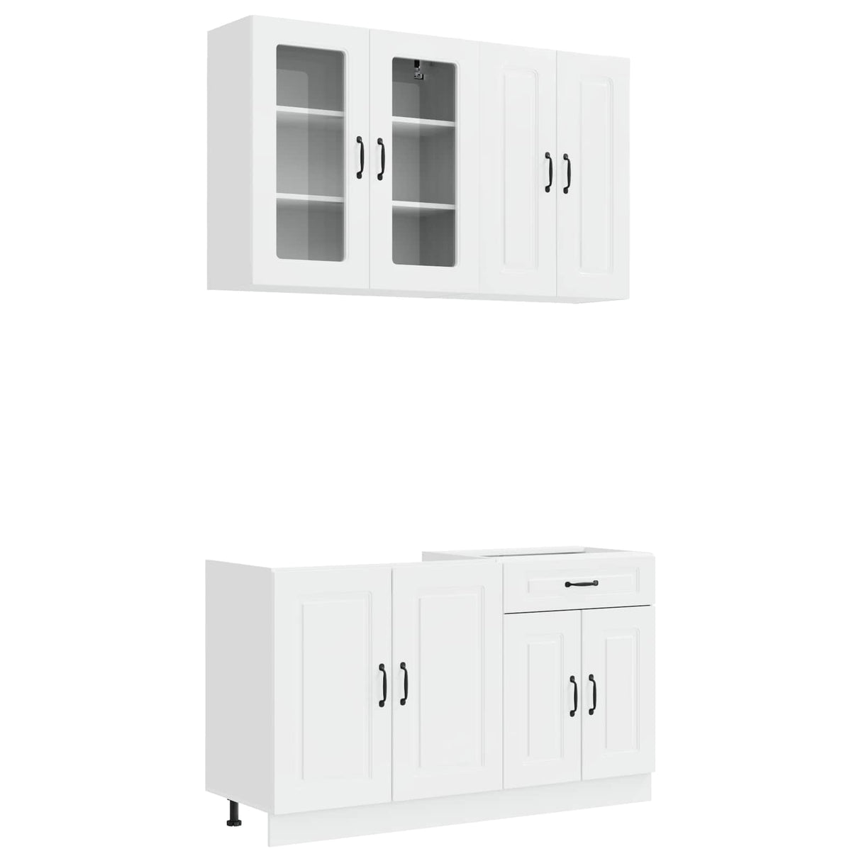 Kitchen Unit KALMAR 4 pcs High Gloss White Engineered Wood