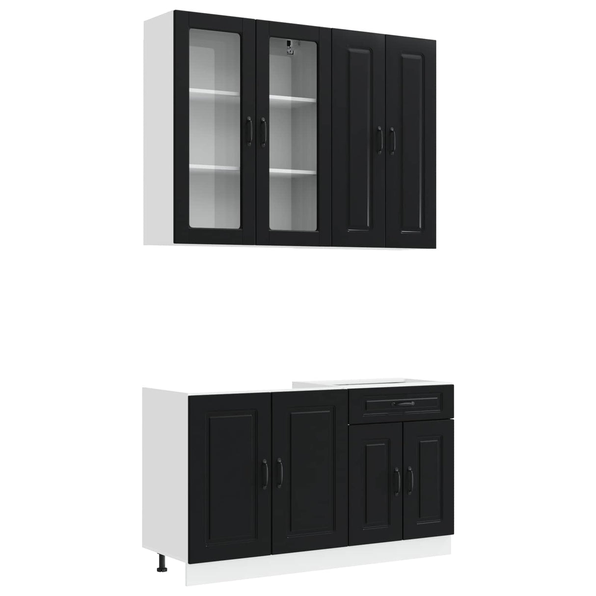 Kitchen Unit KALMAR 4 pcs Black Engineered Wood
