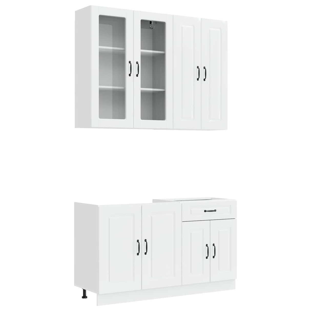 Kitchen Unit KALMAR 4 pcs High Gloss White Engineered Wood