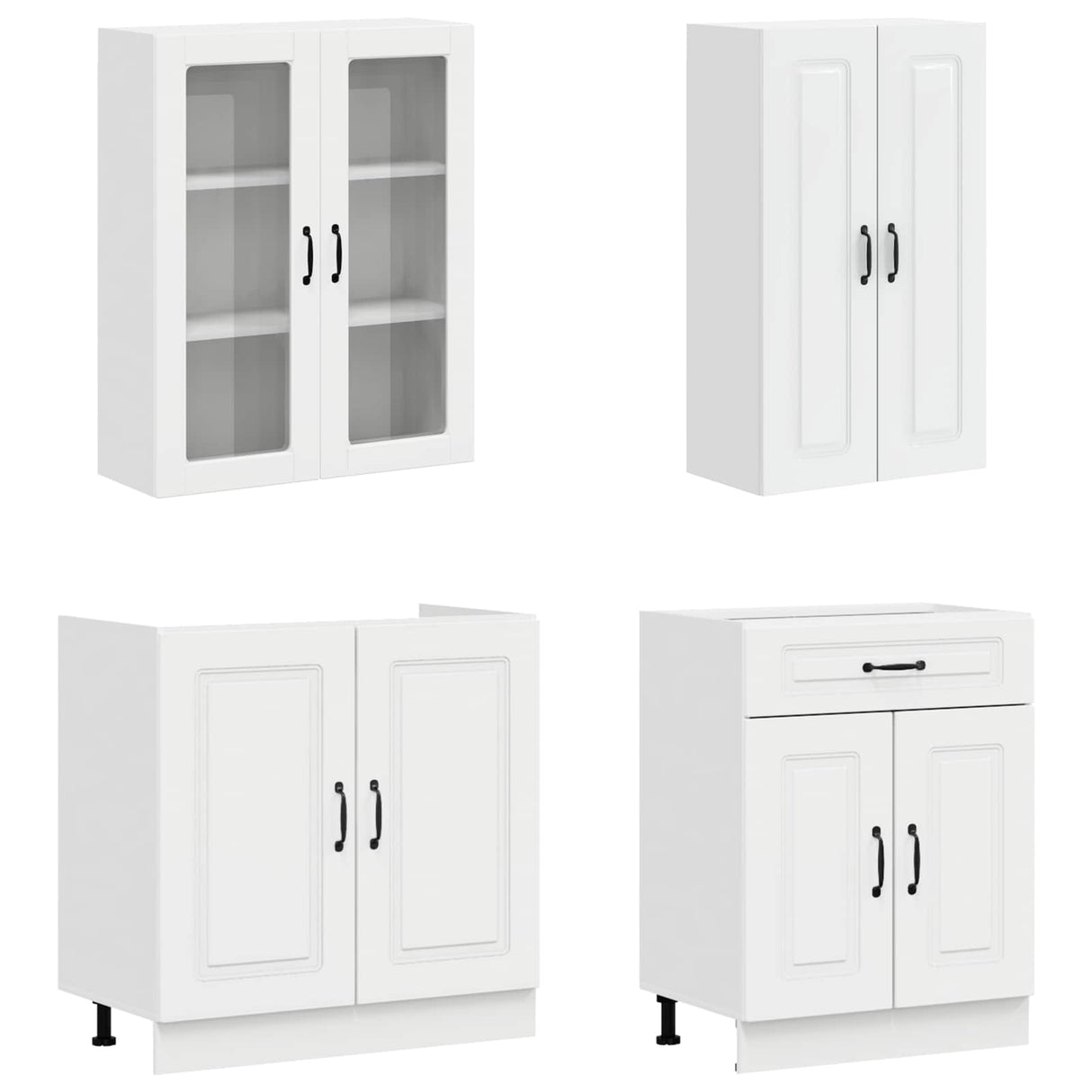 Kitchen Unit KALMAR 4 pcs High Gloss White Engineered Wood