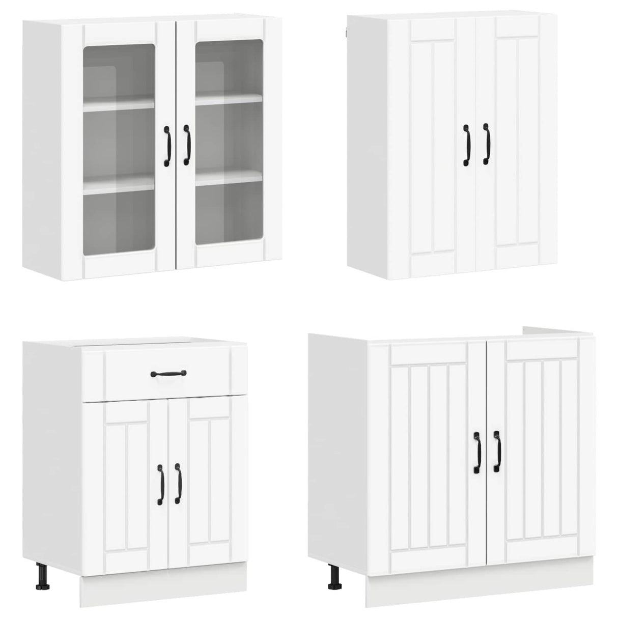 Kitchen Unit LUCCA 4 pcs White Engineered Wood