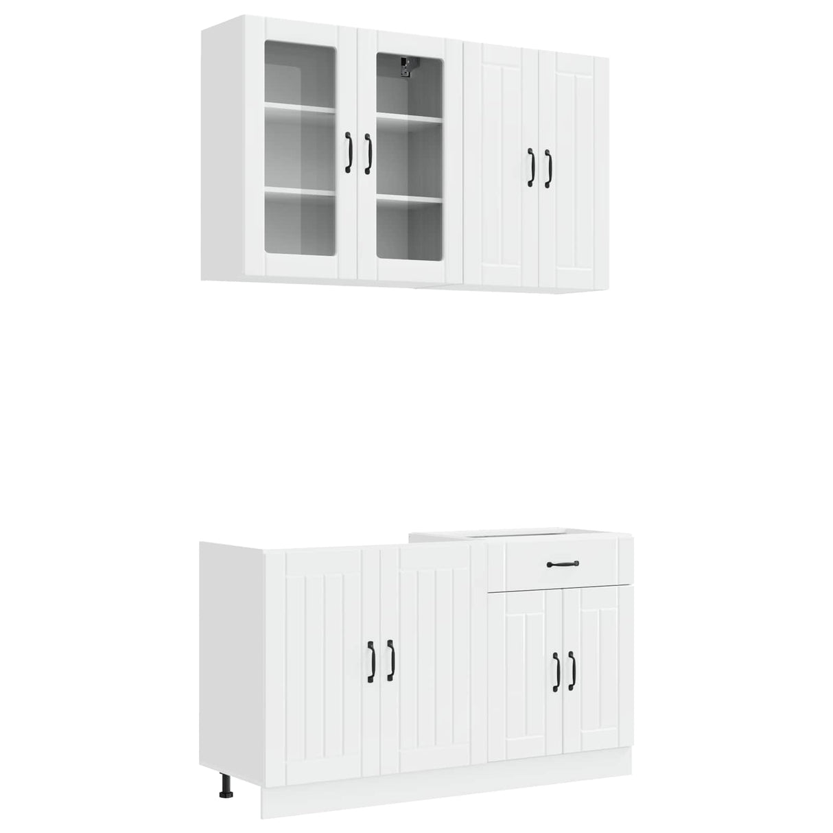 Kitchen Unit LUCCA 4 pcs High Gloss White Engineered Wood