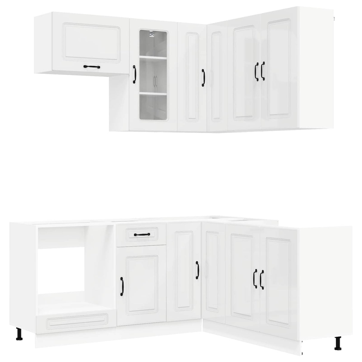 Kitchen Unit KALMAR 8 pcs High Gloss White Engineered Wood