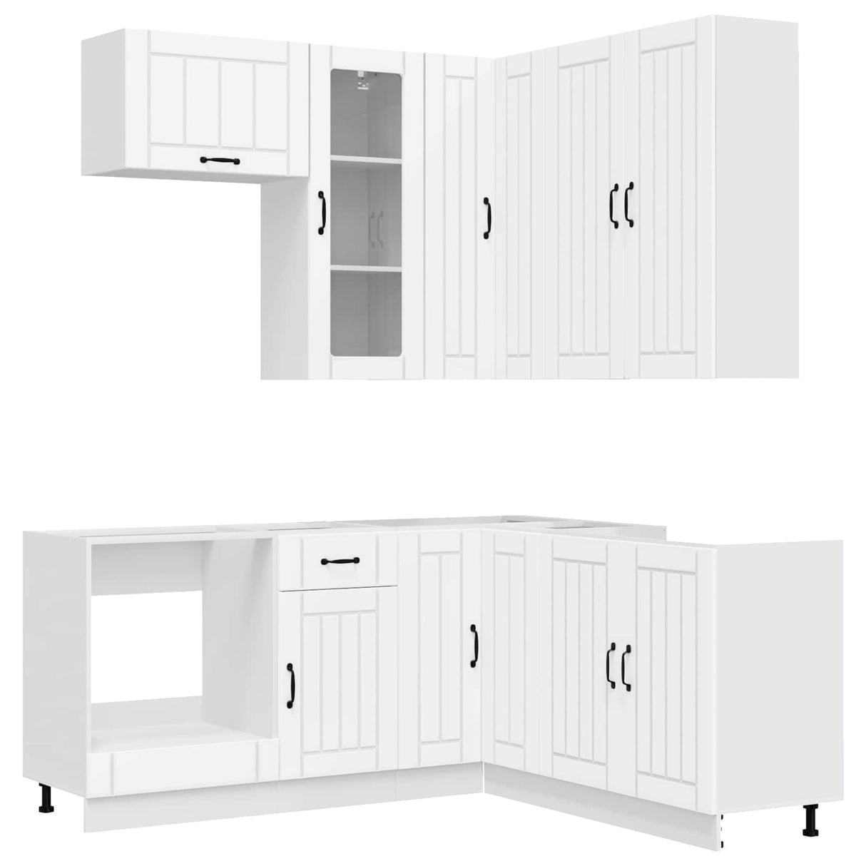 Kitchen Unit LUCCA 8 pcs White Engineered Wood