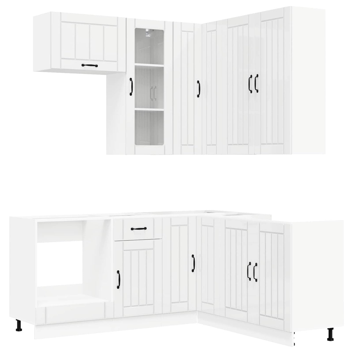 Kitchen Unit LUCCA 8 pcs High Gloss White Engineered Wood