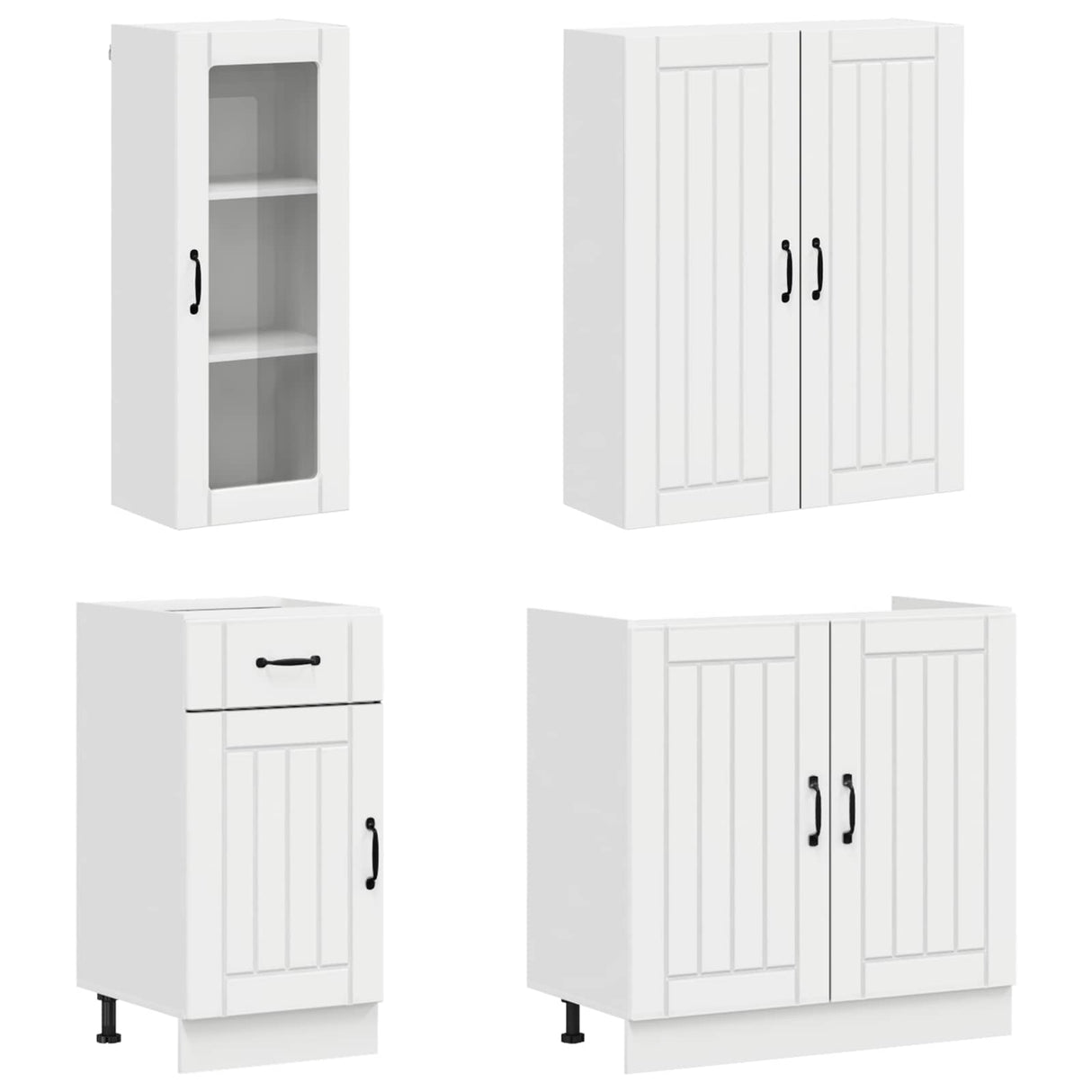 Kitchen Unit LUCCA 8 pcs High Gloss White Engineered Wood
