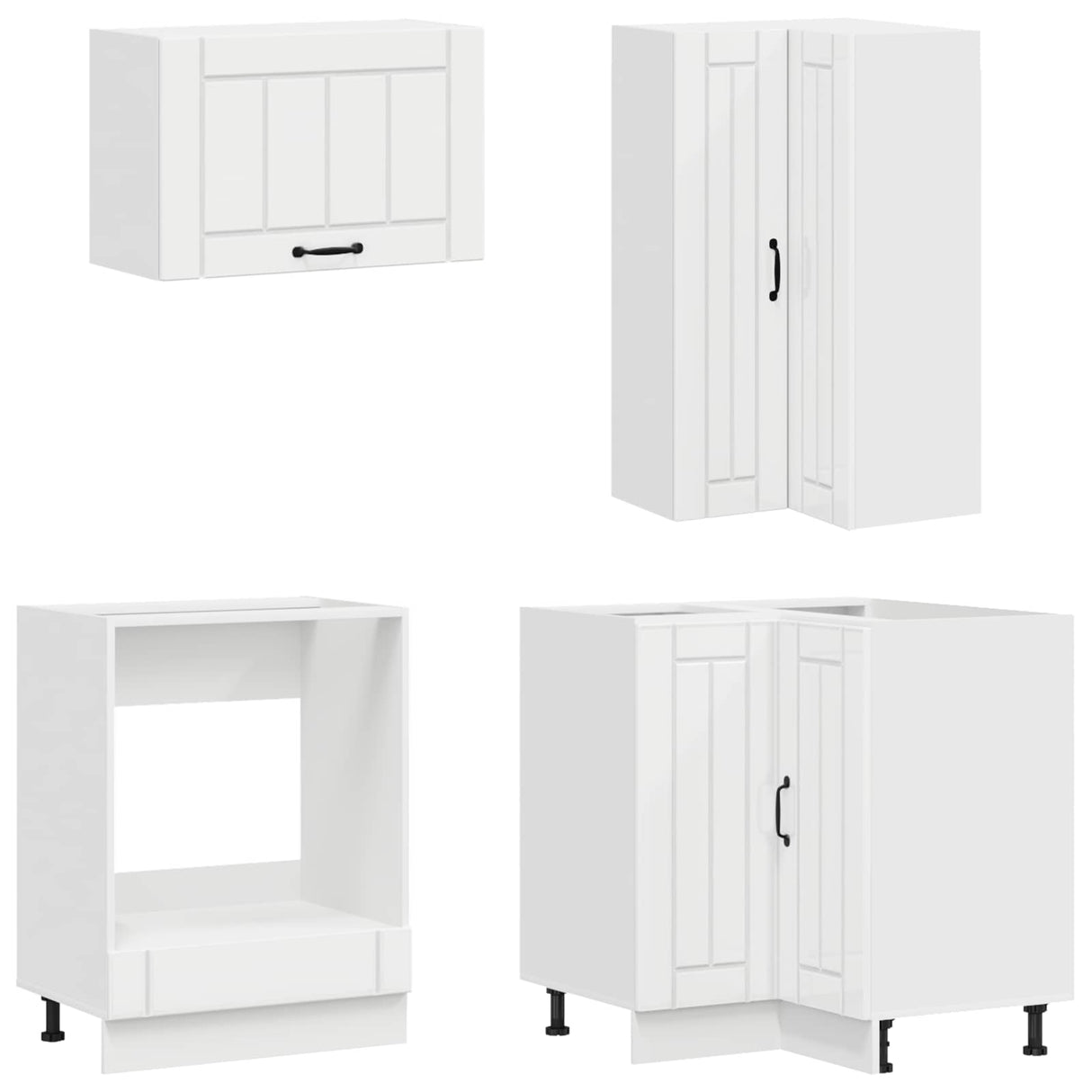 Kitchen Unit LUCCA 8 pcs High Gloss White Engineered Wood