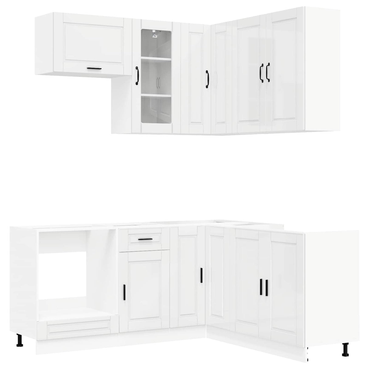 Kitchen Unit PORTO 8 pcs High Gloss White Engineered Wood