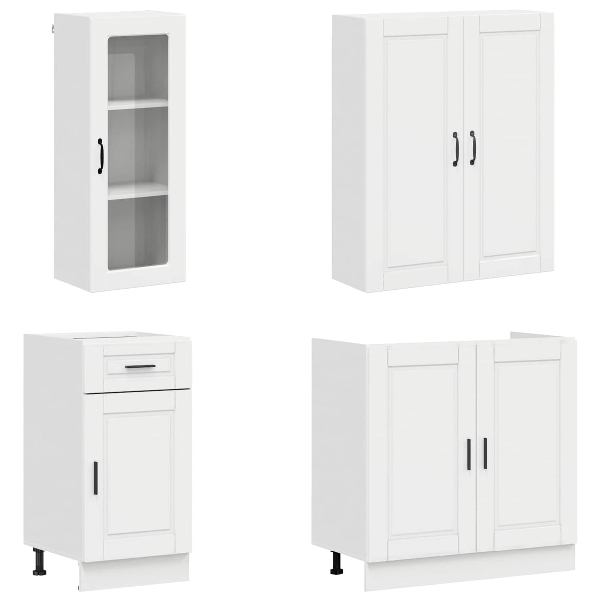 Kitchen Unit PORTO 8 pcs High Gloss White Engineered Wood