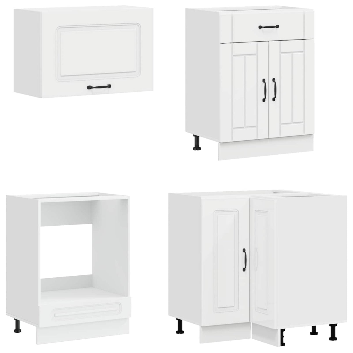 Kitchen Unit KALMAR 8 pcs High Gloss White Engineered Wood