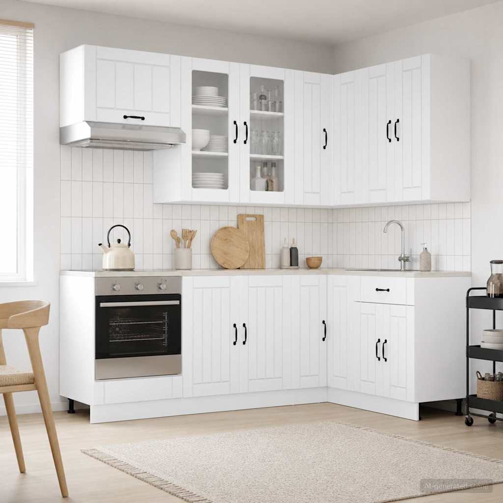 Kitchen Unit LUCCA 8 pcs High Gloss White Engineered Wood