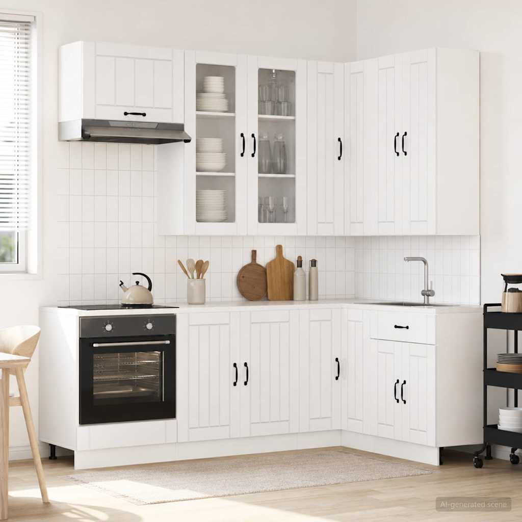 Kitchen Unit LUCCA 8 pcs High Gloss White Engineered Wood