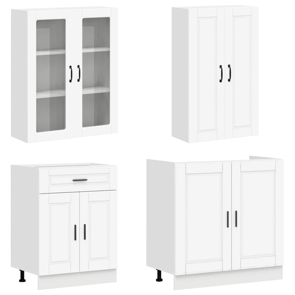 Kitchen Unit PORTO 8 pcs White Engineered Wood