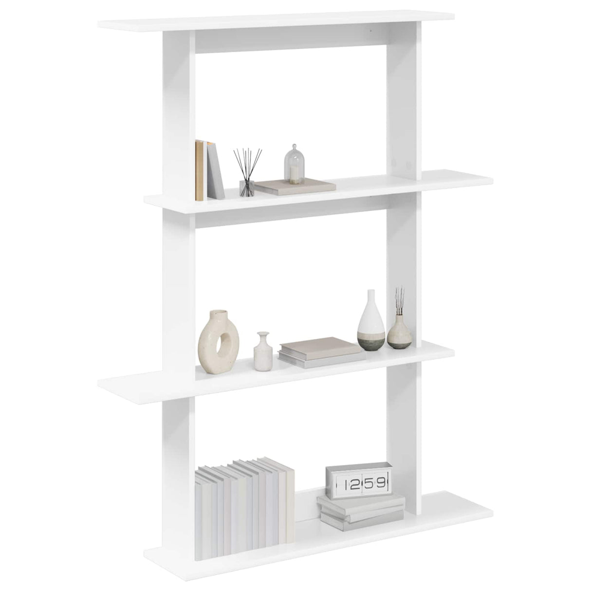Wall Shelf White 100 x 20 x 126 cm Engineered Wood