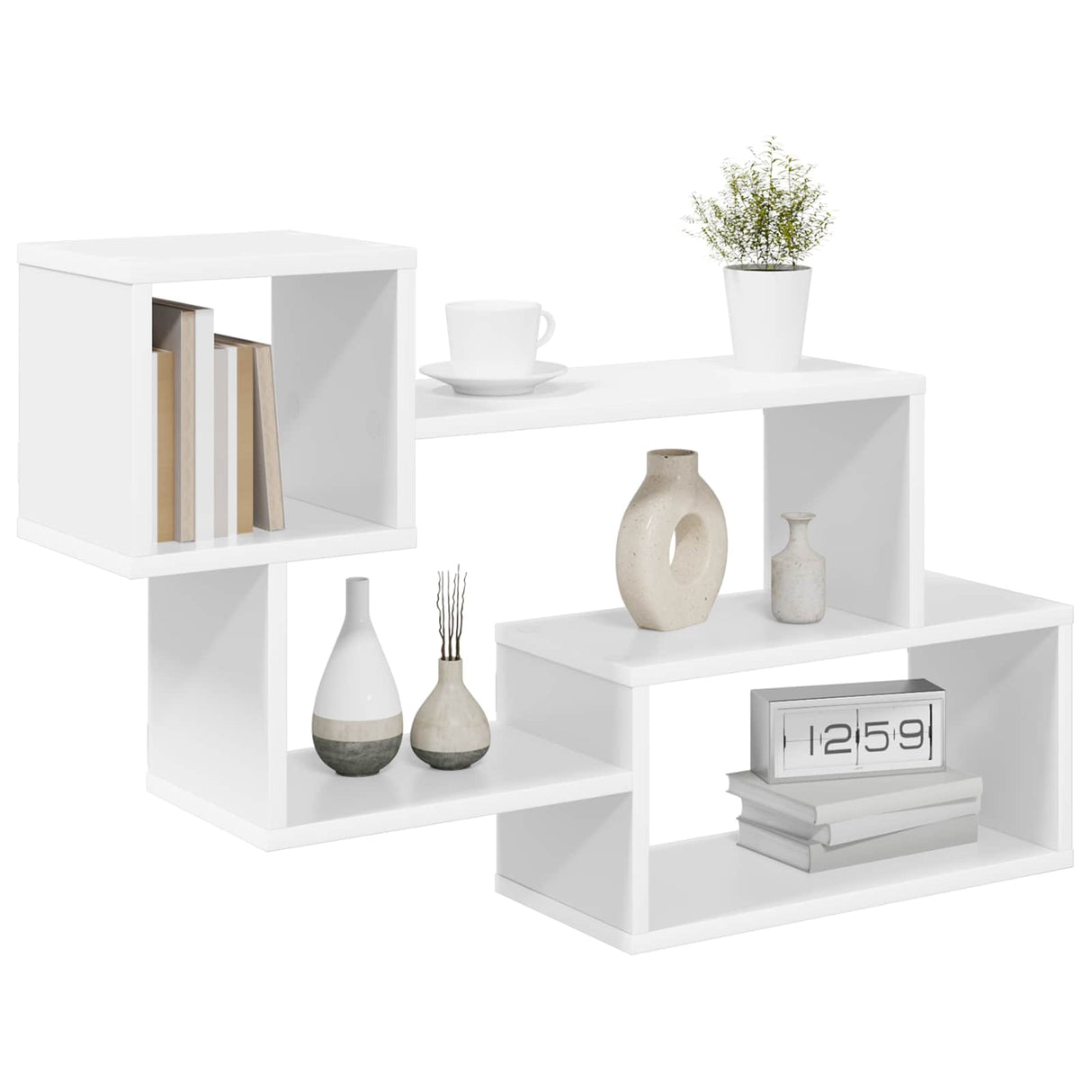 Floating Shelf Wall-Mounted White 87 x 20 x 55 cm