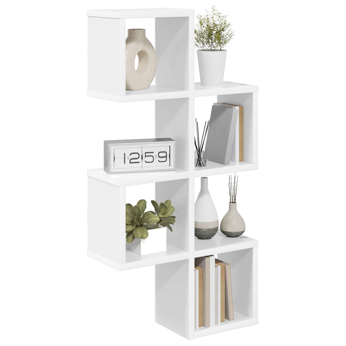 Wall Shelf Wall-Mounted White 39 x 15 x 76 cm Engineered Wood