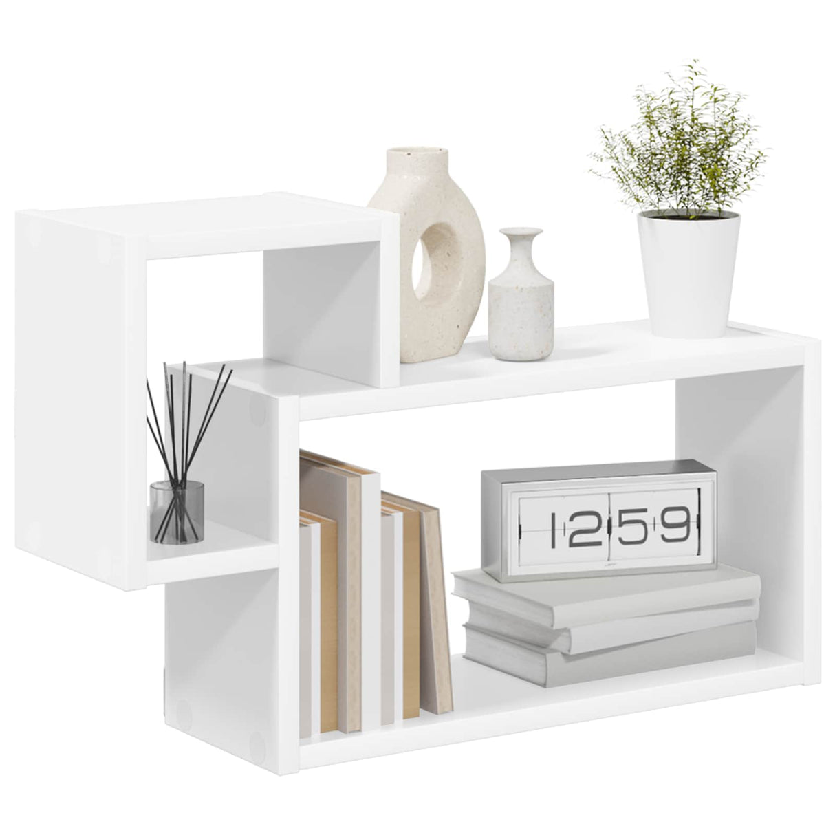 Wall Shelf Wall-Mounted White 55 x 15 x 35 cm Engineered Wood