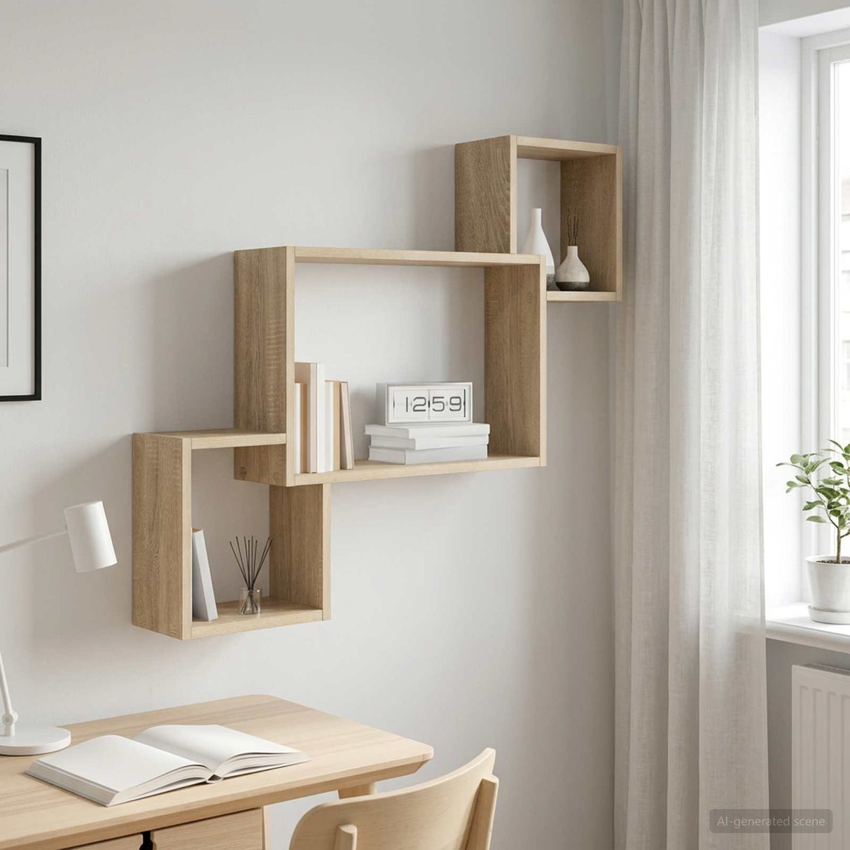 Wall Shelf Wall-Mounted Sonoma Oak 91.5 x 15 x 76 cm
