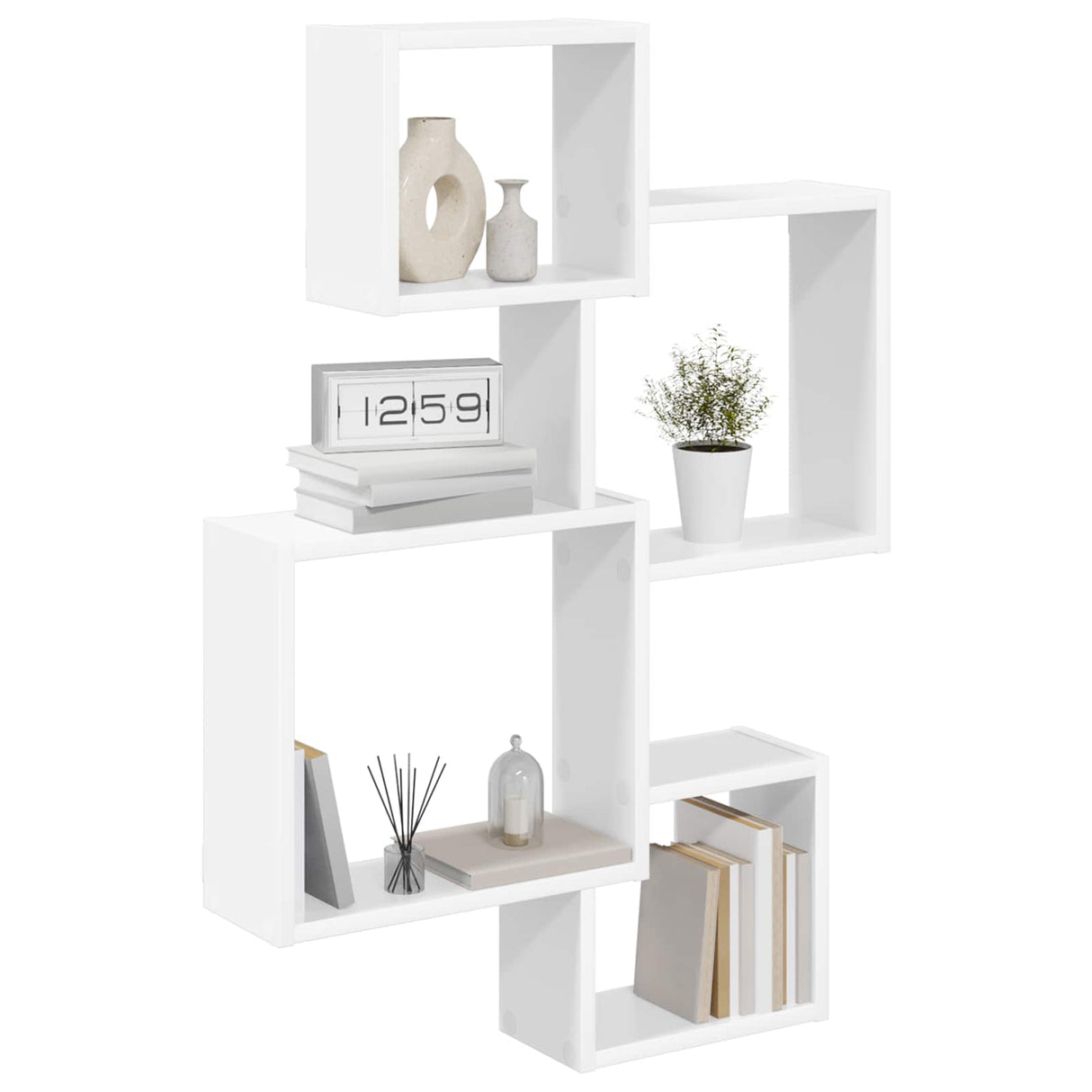 Wall Cube Shelves Wall-Mounted White 64 x 13.5 x 91.5 cm