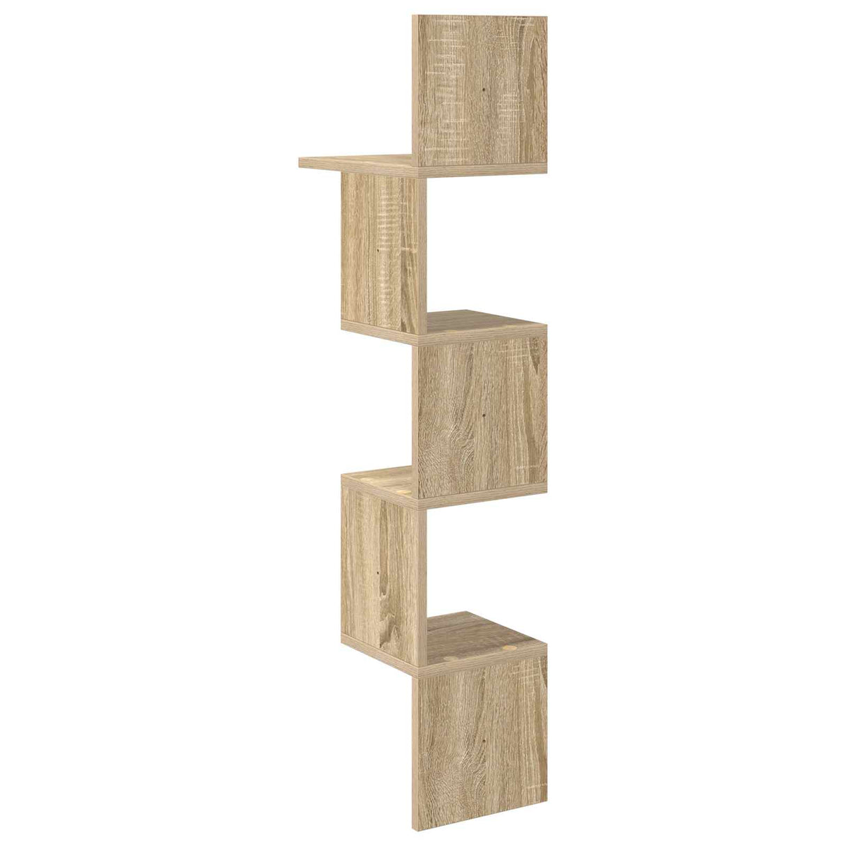 Wall Shelf Wall-Mounted Brown 32 x 21 x 107 cm Engineered Wood