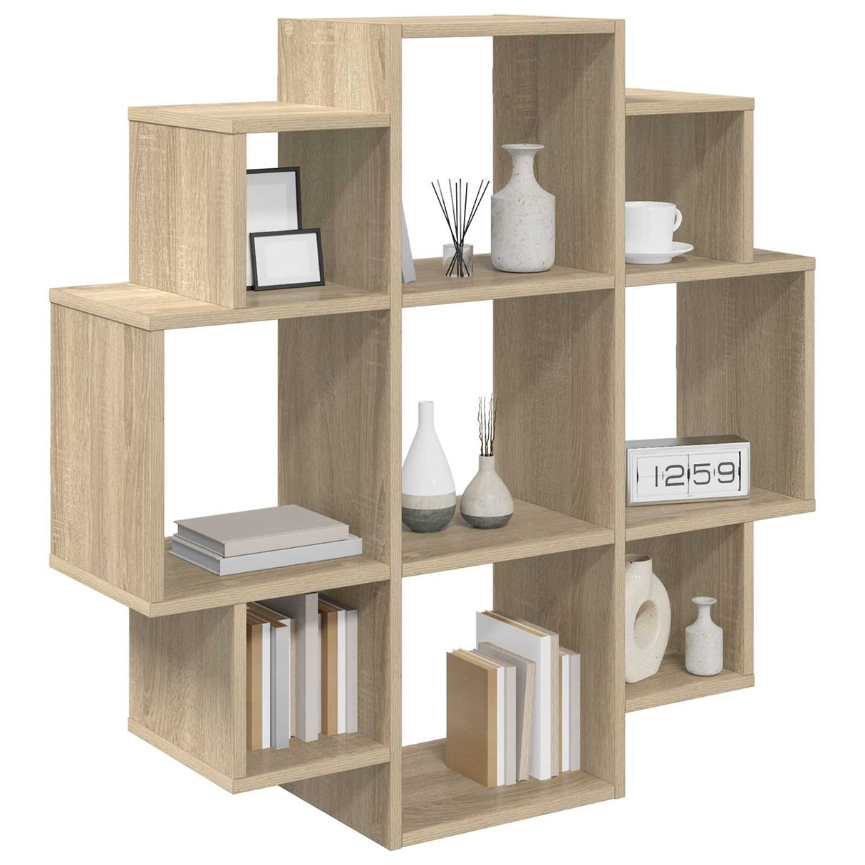 Wall Shelf Sonoma Oak 90 x 25 x 90 cm Engineered Wood