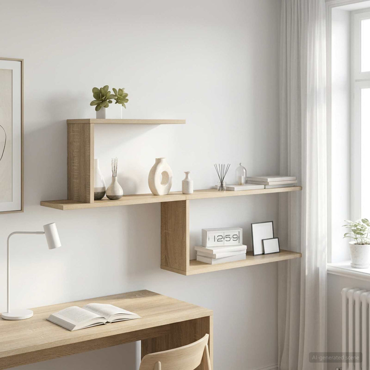Wall Shelf Sonoma Oak 122 x 18 x 60 cm Engineered Wood
