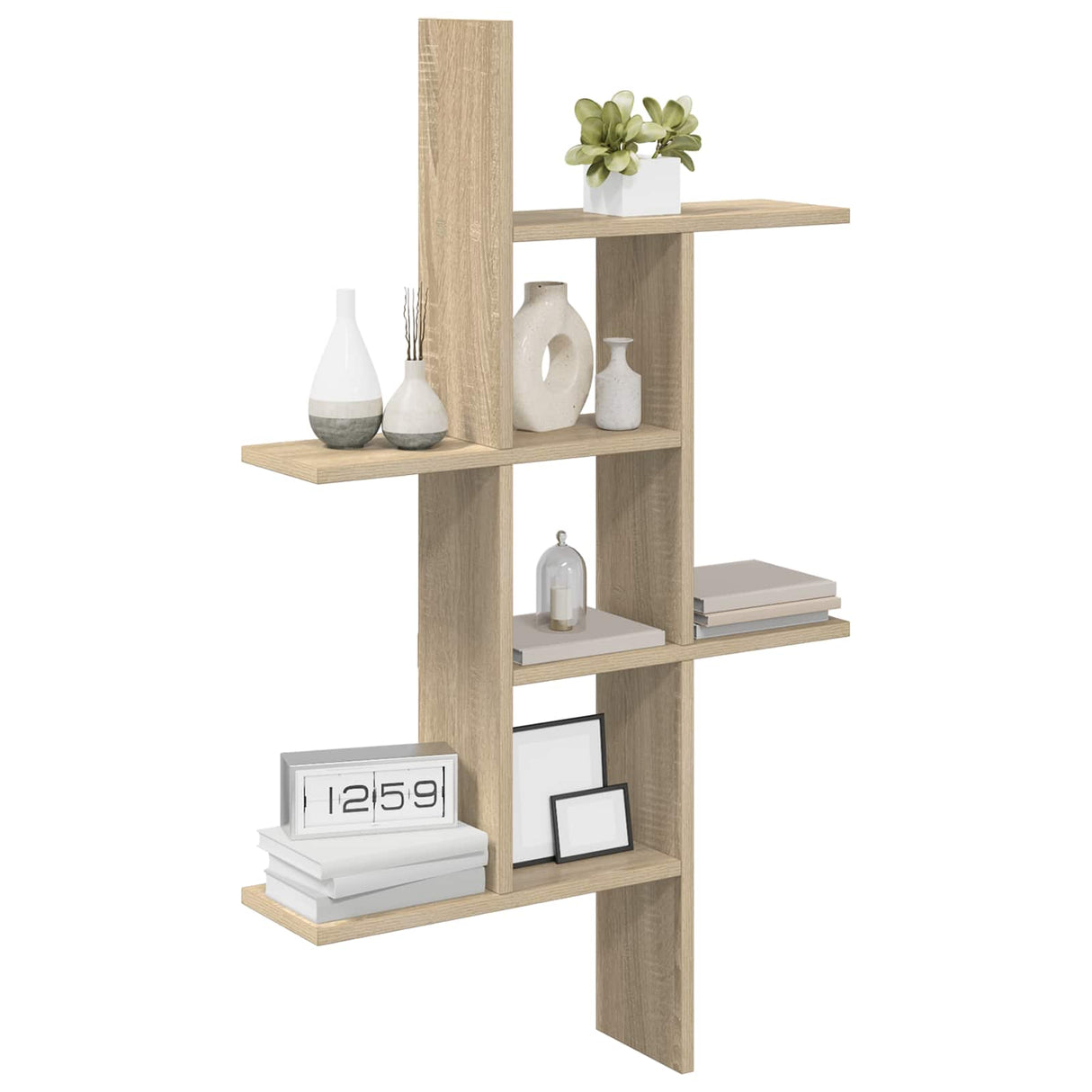 Wall Shelf Sonoma Oak 61 x 15 x 102 cm Engineered Wood