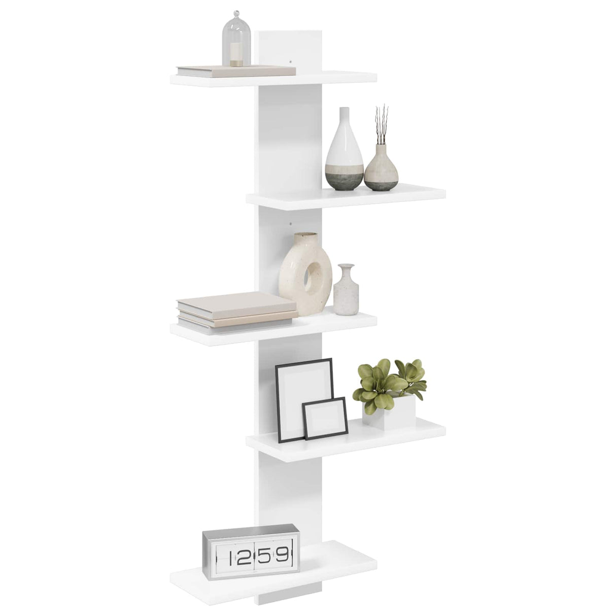 Wall Floating Shelf White 48.5 x 15 x 101 cm Engineered Wood
