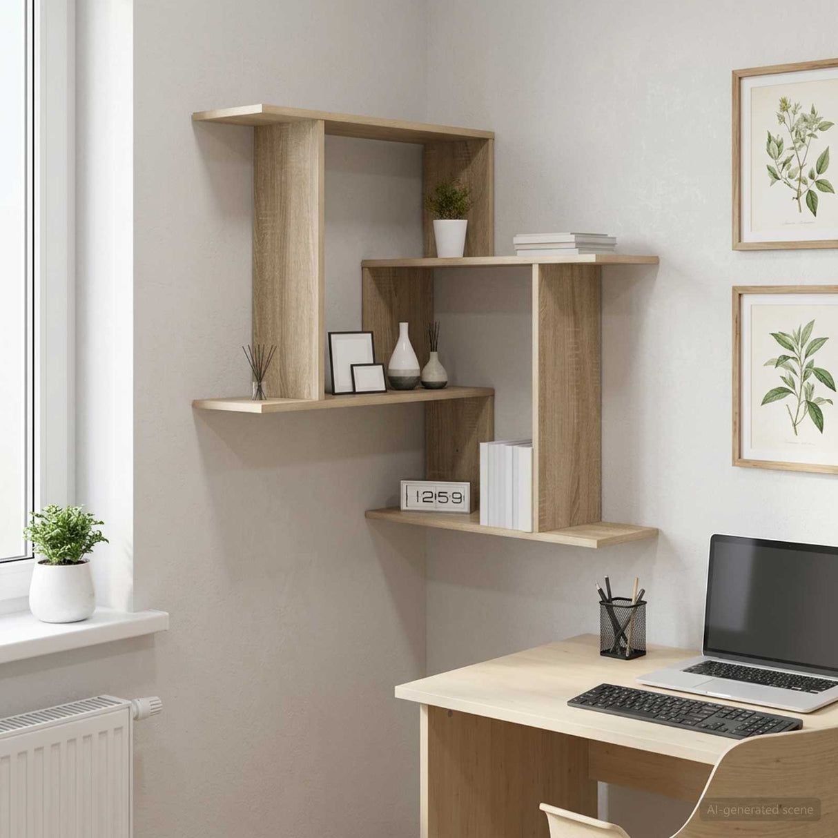 Wall Shelf Sonoma Oak 67 x 67 x 87 cm Engineered Wood