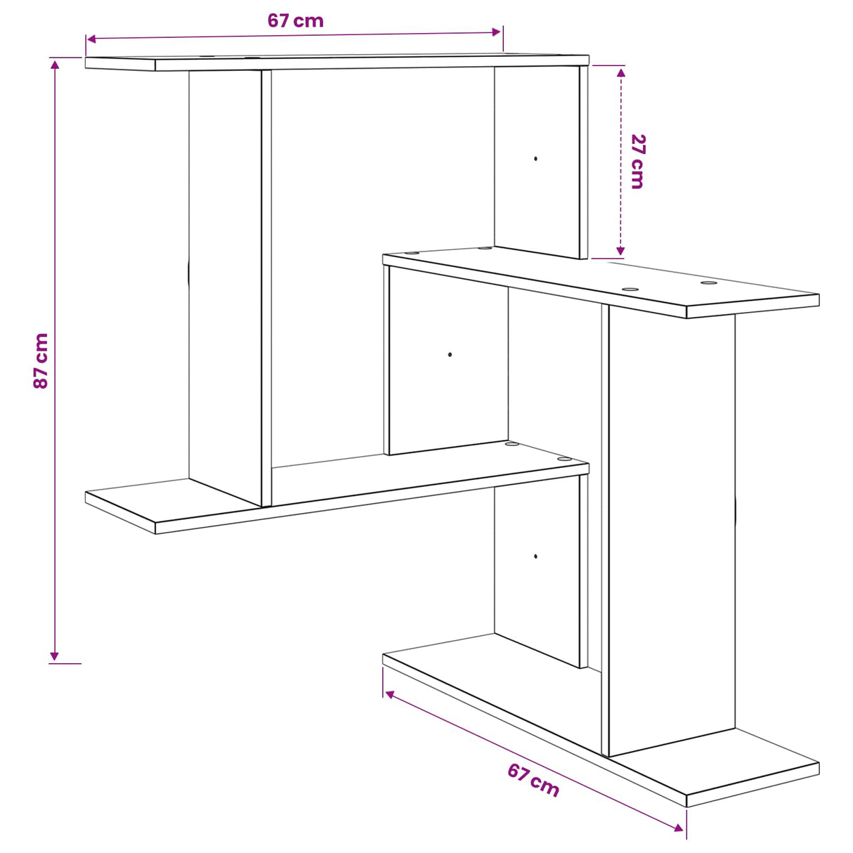 Wall Shelf Sonoma Oak 67 x 67 x 87 cm Engineered Wood