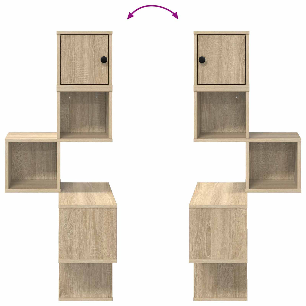 Wall Corner Shelf Sonoma Oak 48 x 48 x 120 cm Engineered Wood