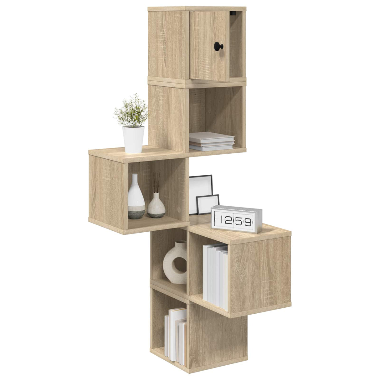 Wall Corner Shelf Sonoma Oak 48 x 48 x 120 cm Engineered Wood