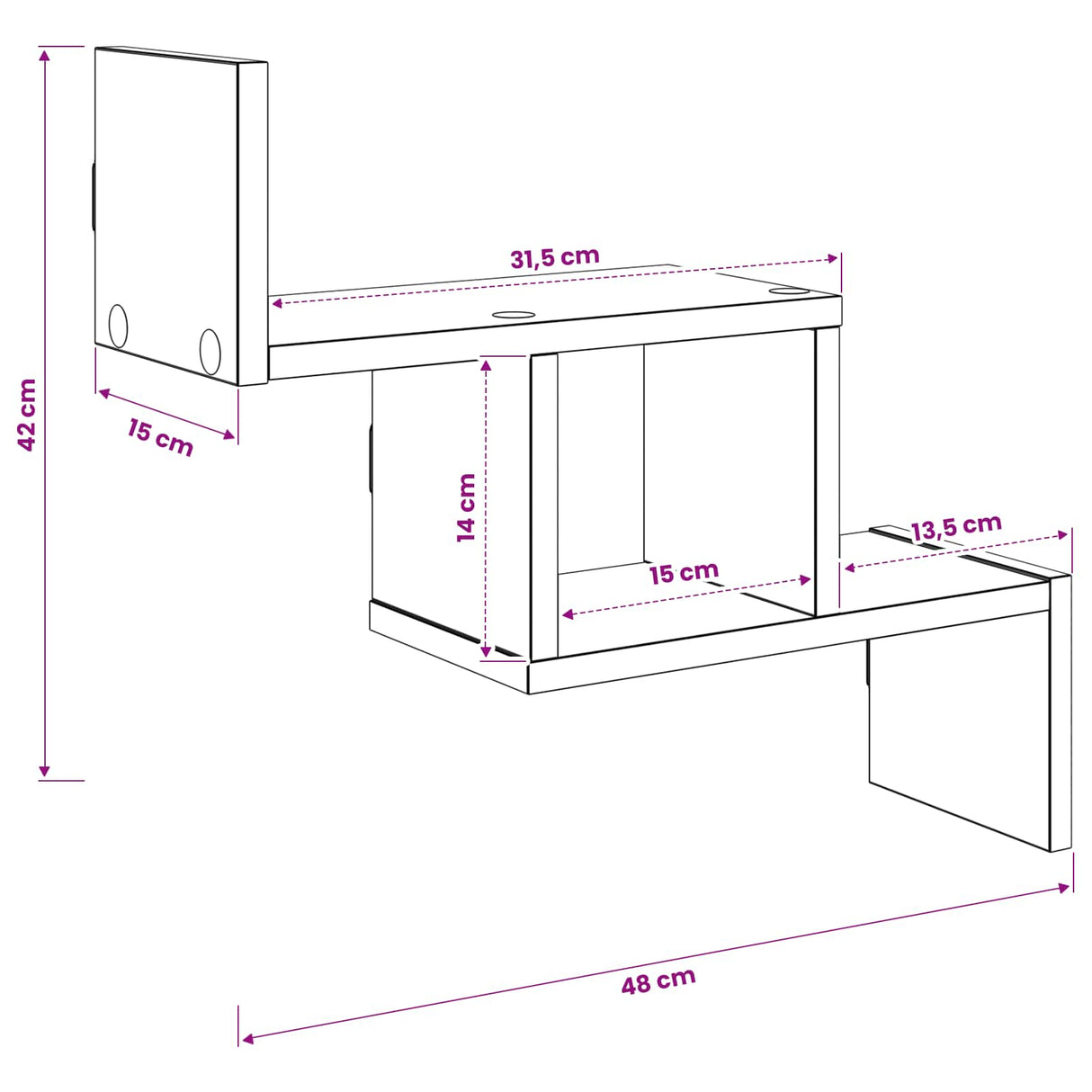 Wall Shelf Sonoma Oak 48 x 15 x 42 cm Engineered Wood