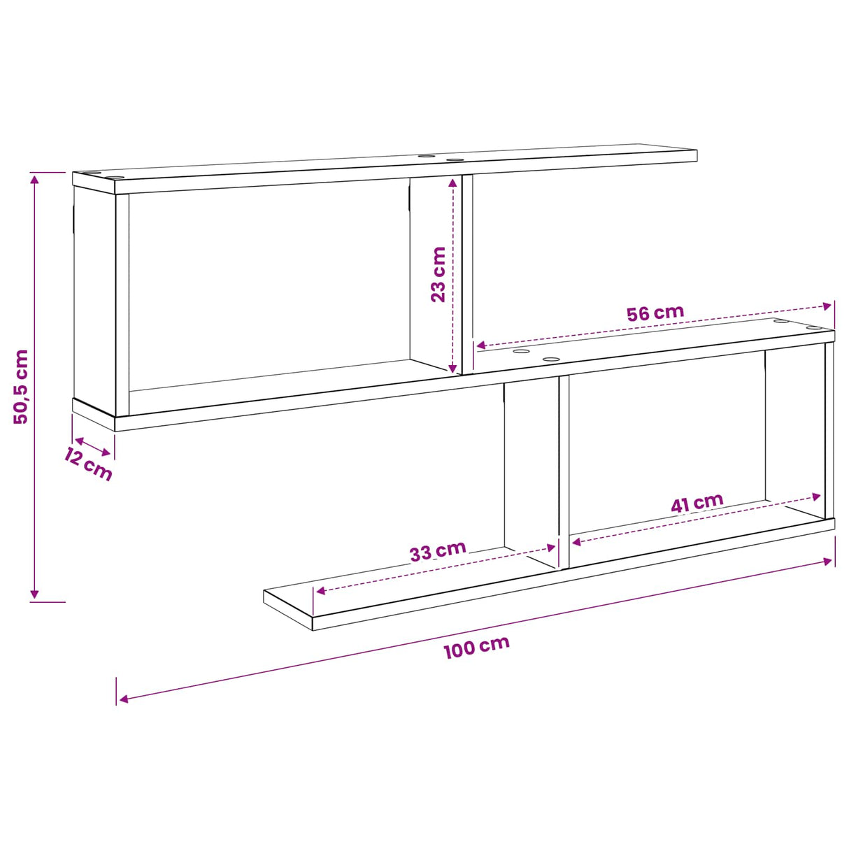 Wall Shelf Sonoma Oak 100 x 12 x 50.5 cm Engineered Wood