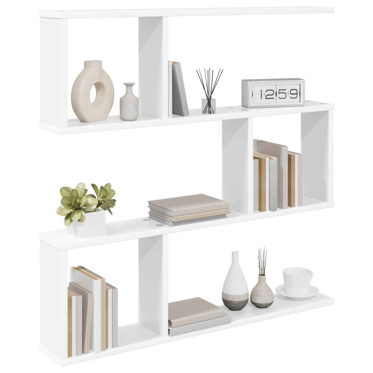 Wall Shelf White 80 x 12 x 79.5 cm Engineered Wood