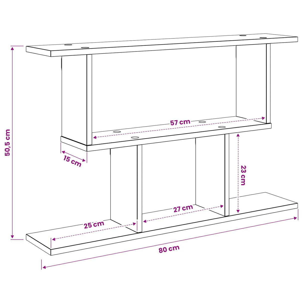 Wall Shelf Sonoma Oak 80 x 15 x 50.5 cm Engineered Wood