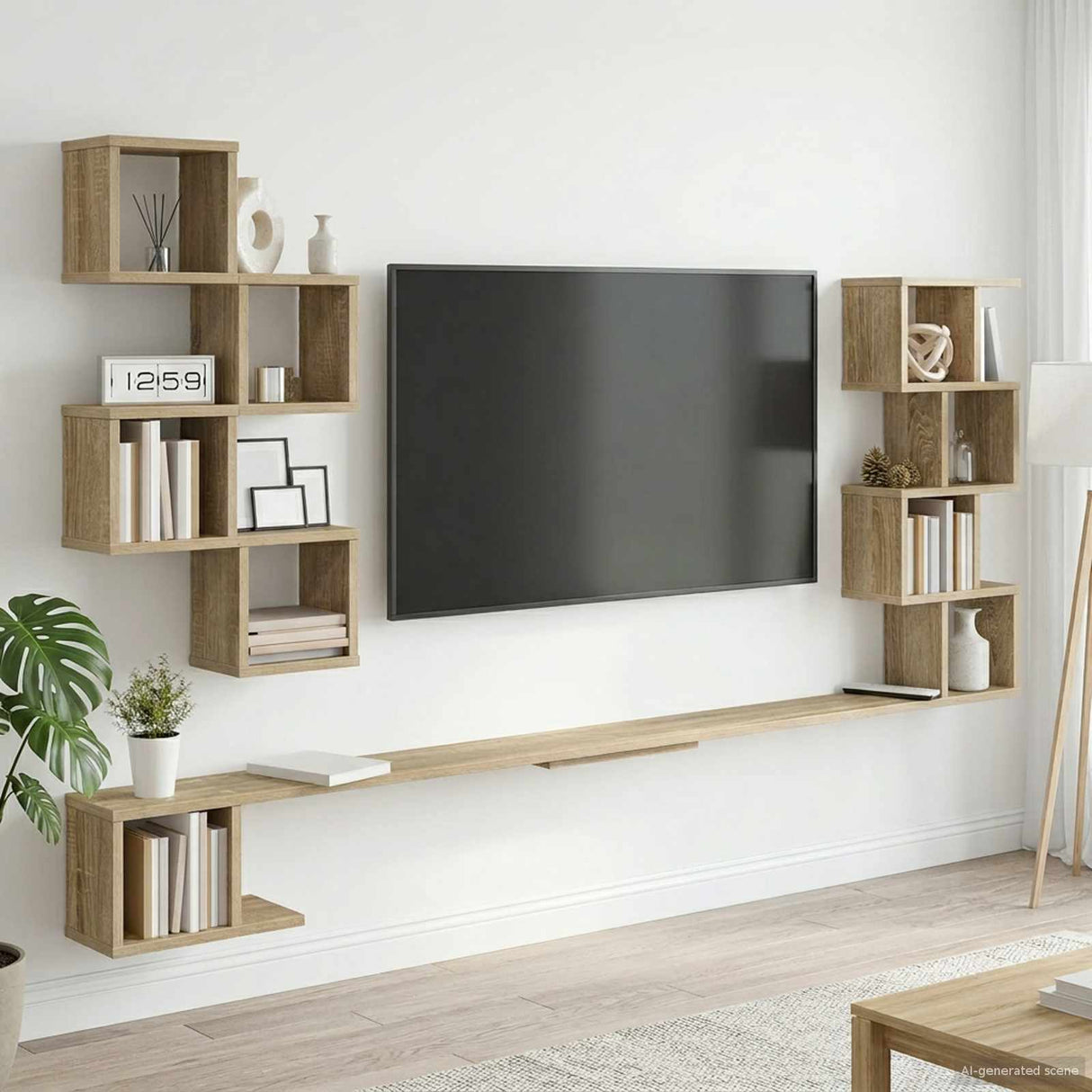 Wall-Mounted TV Shelf Sonoma Oak 180 x 15 x 94 cm