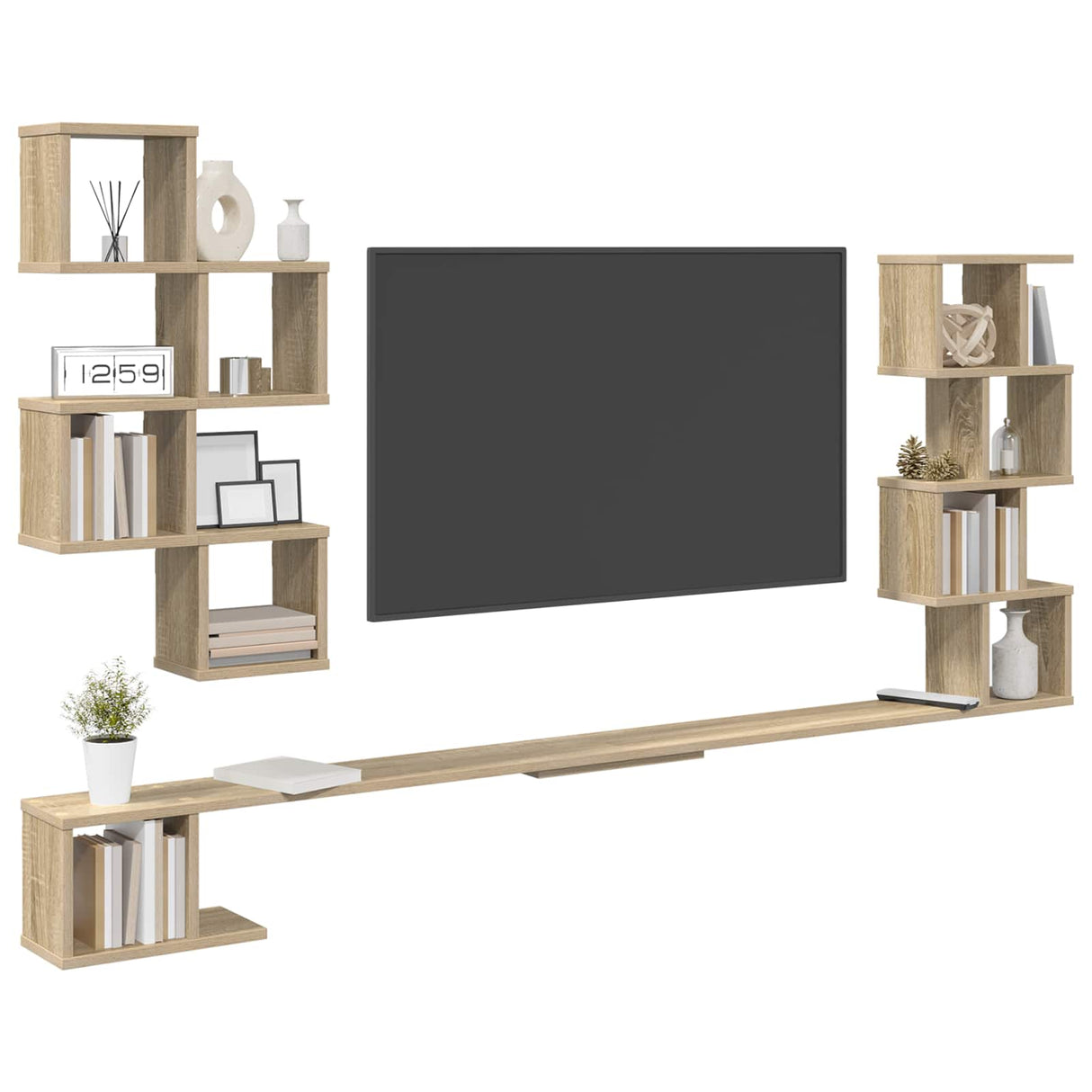 Wall-Mounted TV Shelf Sonoma Oak 160 x 15 x 94 cm