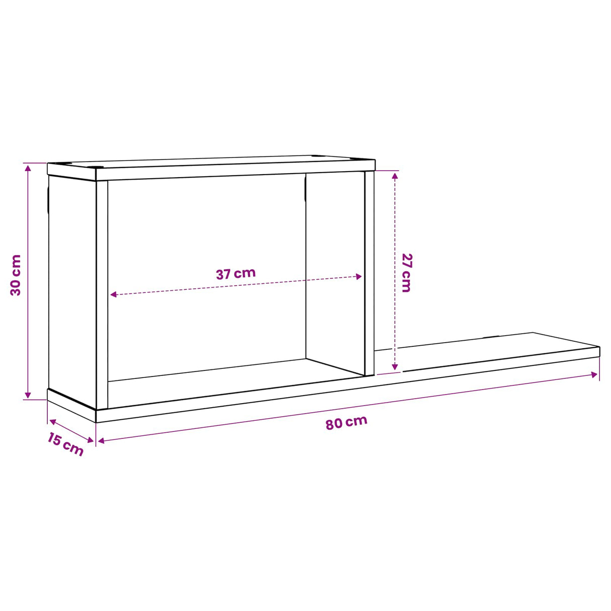 Floating Shelves Sonoma Oak 80 x 15 x 30 cm Engineered Wood