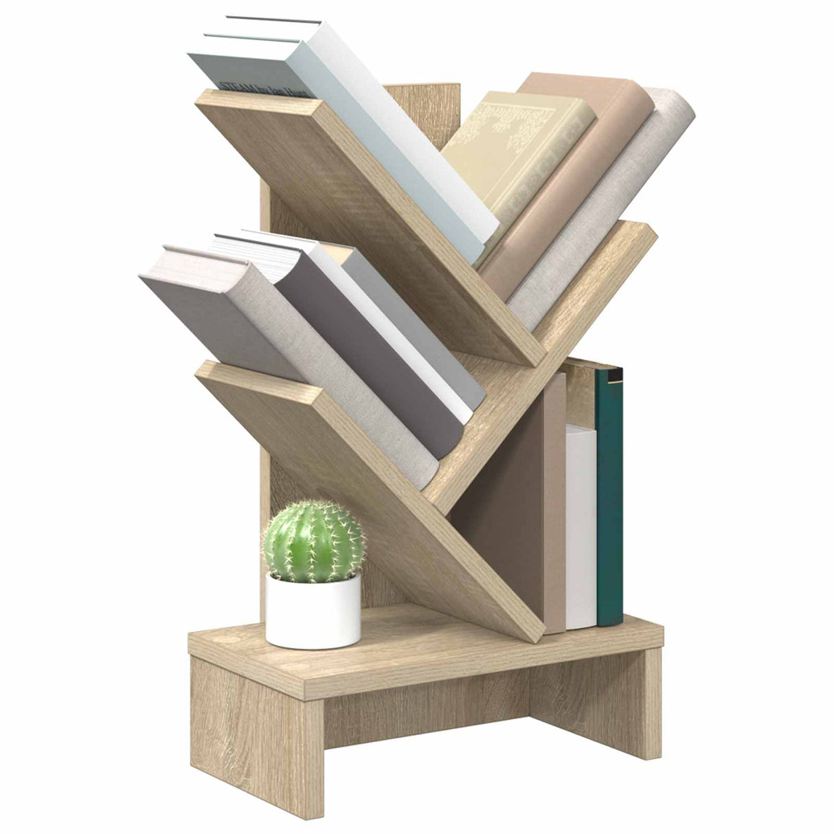 Tree Bookshelf 3-Tier 30 x 18 x 48 cm Engineered Wood